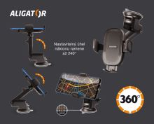Držák do auta s výsuvným ramenem HA21 Aligator Multi na čelní sklo a palubní desku, un (4) (4)