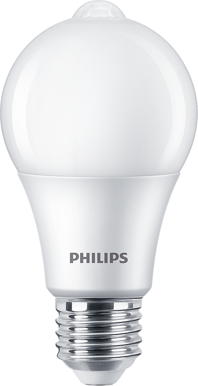 LED žárovka Philips E27 8W/60W + sensor, 2700K 230V A60 P782733
