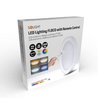 Solight LED osvětlení s dálkovým ovladačem Floco, 30W + 6W RGB, 2100lm, 40cm, změna c (10) (10)