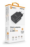Chytrá síťová nabíječka ALIGATOR 2.4A, 2xUSB, smart IC, černá_6 (5)