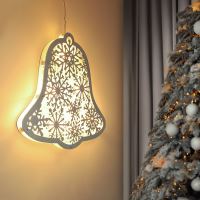 Solight LED dřevěný vánoční zvoneček, 9x LED, bílá, 30cm, časovač, 2x AA - 1V296_6 (5)