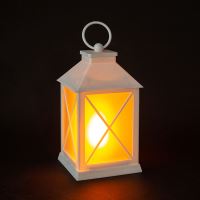 Solight LED vánoční lucerna bílá, 20cm, časovač, 2x AA - 1V288_2 (1)