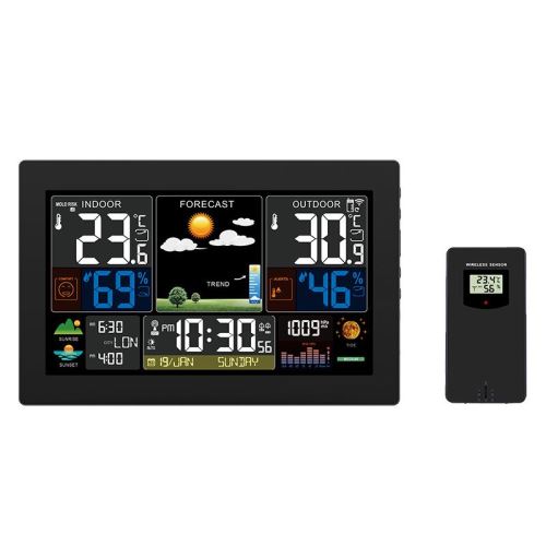 Solight meteostanice, XL barevný LCD, teplota, vlhkost, tlak, RCC, černá - TE81XLtepl,me
