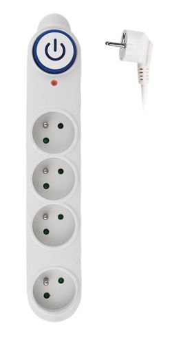 Solight přepěťová ochrana, 150J, 4 zásuvky, 3m, bílá - PO47_1
