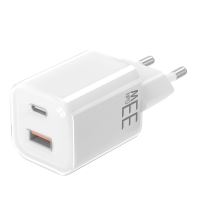 Solight 33W GaN fast charge USB-A + USB-C adaptér, bílý - DC75W
