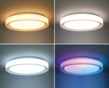 Solight LED osvětlení s dálkovým ovladačem Floco, 30W + 6W RGB, 2100lm, 40cm, změna ch (3) (3)