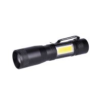 Solight LED kovová svítilna, 150 +60lm, 3W + COB, AA, černá - WL115