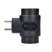 Solight rozbočka, 2,5A + 2x 10A, černá - P92_3 (2)