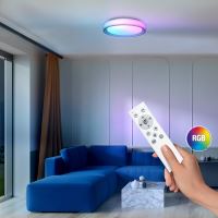 Solight LED osvětlení s dálkovým ovladačem Floco, 30W + 6W RGB, 2100lm, 40cm, změna ch (2) (2)