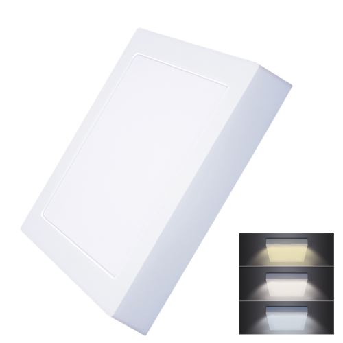 Solight LED mini panel CCT, přisazený, 18W, 1530lm, 3000K, 4000K, 6000K, čtvercový - WD1