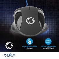 Gaming Mouse GMWD110BK kabelové | 1200 / 2400 / 4800 / 7200 dpi | Nastavitelné DPI | Počet tlačítek: 6 | Programovatelná tlačítka | Pro praváky | 1.50 m | Bez Osvětlení (7)