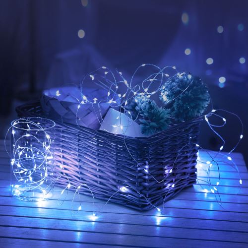 MODEE LED vánoční řetěz, 100 LED, 10m, přívod 3m, 8 funkcí, IP44, studená bílá ML-C2008 (1)
