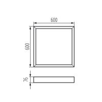 Rámeček hliníkový pro instalaci LED panelů, bílý, rozměr 600x600mm ADTR-H 76MM 6060 W (1)