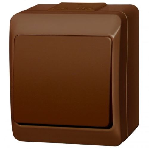 Instalační spínač nástěnný Hermes 0331-06 hnědý IP44 (14039)