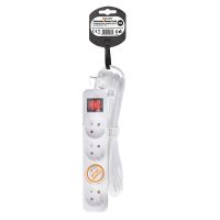 Solight prodlužovací přívod, 4 zásuvky, bílý, vypínač, 2m - PP31_4 (3)