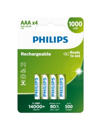 Baterie Philips R03B4RTU10/10 nabíjecí AAA 1000 mAh 4ks_1