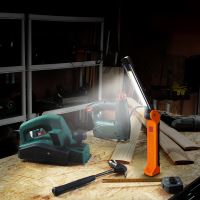 Solight pracovní nabíjecí LED lampa,  500lm + 70lm, COB, Li-Ion, USB, černooranžová -  (2) (2)