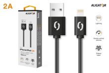 Datový kabel ALIGATOR 2A iPhone lightning 1m, černý_3 (2)