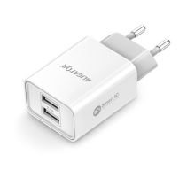 Chytrá síťová nabíječka ALIGATOR 2.4A, 2xUSB, smart IC, bílá_2 (1)