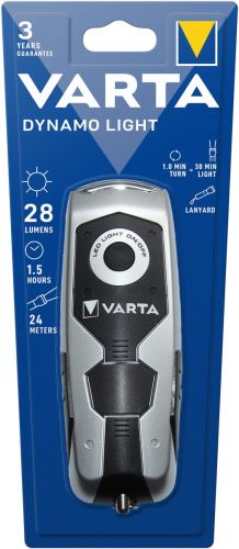 Svítilna VARTA 17680 DYNAMO, LED, nezávislá na bateriích, s kličkou 1min točení = 30min svícení, odolná