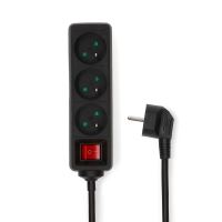 Prodlužovací přívod s vypínačem 3z. 5m, 3 x 1,5mm2, černý, ESOC350E2BK