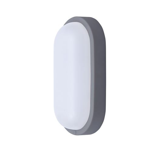 Solight LED venkovní osvětlení oválné, 13W, 910lm, 4000K, IP54, 21cm, šedá barva - WO744