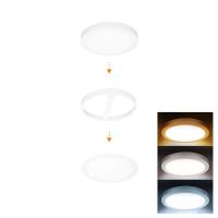 Solight LED mini panel koupelnový 2v1, 3CCT, podhledový/přisazený, 18W, 1530lm, IP54, bílá, kulatý - WD242-W