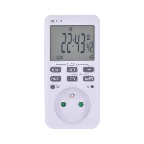 Solight digitální týdenní časový spínač, 16 režimů, podsvícený velký LCD - DT33_1