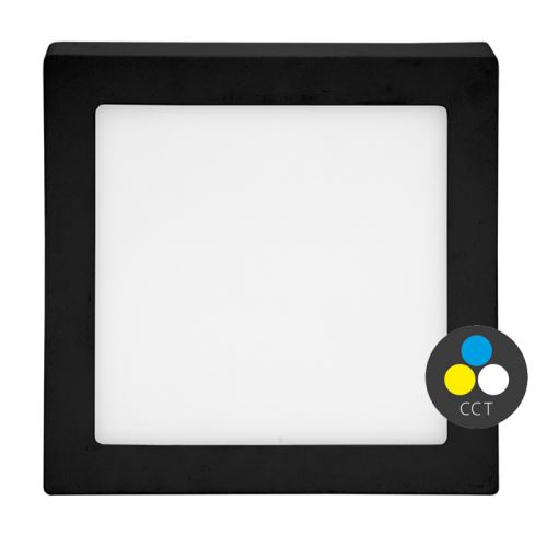 Svítidlo RAFA 2 LED-CSQ-CCT/18W/CR černésvít,LED č.přisaz.225x225 18W CCT 1550lm černé_1