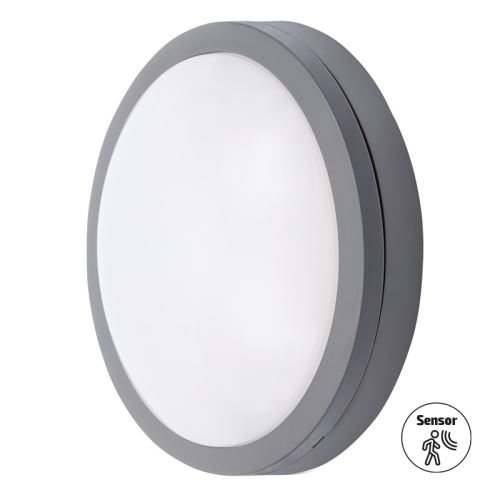 Solight LED venkovní osvětlení se senzorem Siena, šedé, 20W, 1500lm, 4000K, IP54, 23cm -