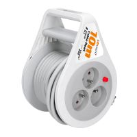 Solight prodlužovací přívod na bubnu 10m, 3 zásuvky, šedý kabel, 3x 1,0mm2 - PB25B_1
