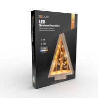 Solight LED dřevěná vánoční dekorace, zasněžené zimní květiny, 37cm, 2x AA - 1V267_9 (8)