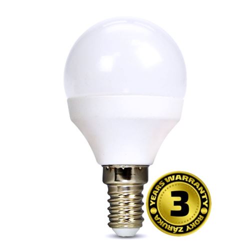 Solight LED žárovka, miniglobe, 6W, E14, 4000K, 510lm, bílé provedení - WZ417-1LEDž.SO.E