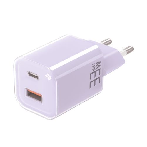 Solight 33W GaN fast charge USB-A + USB-C adaptér, fialový - DC75V_1