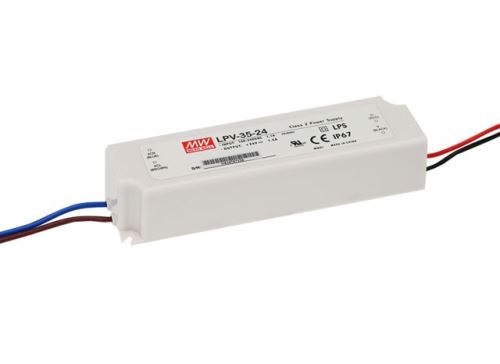 Síťový spínaný zdroj MEAN WELL 100-240V - 24V, 1,5A, 36W vestavný pro LED pásky