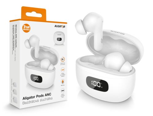 Bluetooth sluchátka ALIGATOR TWS08WT PODS ANC, bílá_1