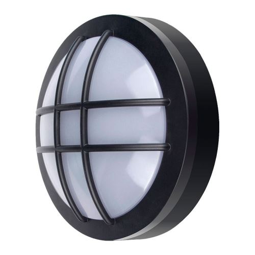 Solight LED venkovní osvětlení kulaté s mřížkou, 20W, 1500lm, 4000K, IP65, 23cm, černá -