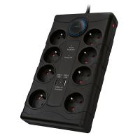 Solight přepěťová ochrana, 8z, USB A+CA, 2m, černá - PO80B_4 (3)