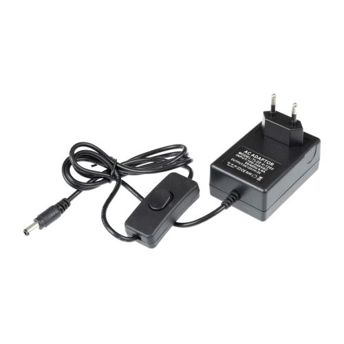 LED zdroj 12V 24W 2A zásuvkový, s vypínačem, černý  TLZZ-12V-24W