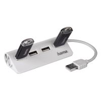 USB 2.0 Hub 1:4, napájení USB, bílý, 480 Mbit/s, HAMA H200120 (1)