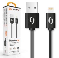 Datový kabel ALIGATOR 2A iPhone lightning 2m, černý_4 (3)