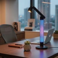 ECOLITE LED stolní lampa dotyková SVEN 10W, volba teploty světla, stmívatelná, RGB pod (2) (2)