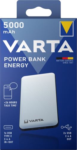 Záložní zdroj energie VARTA Power Bank ENERGY 5000mA  57975powerbank VARTA  5000mA 2xUSB
