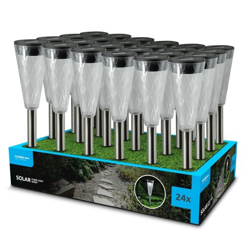 svít.solar.ML-GS020 LED zápich 35cm Torch nerez_1
