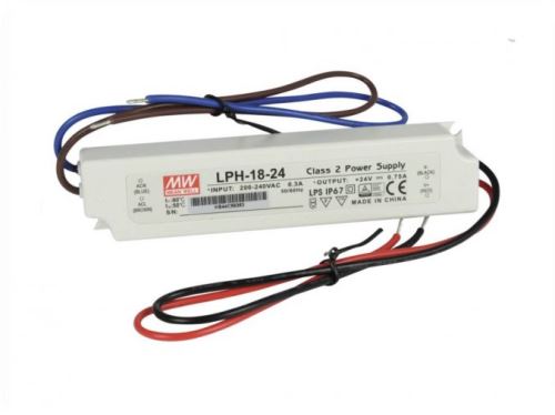 Síťový spínaný zdroj MEAN WELL 200-240V - 24V, 0,75A, 18W vestavný pro LED pásky