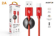 Datový kabel ALIGATOR PREMIUM 2A, USB-C, 1m, červený_3 (2)