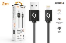 Datový kabel ALIGATOR 2A iPhone lightning 2m, černý_3 (2)