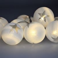 Solight LED řetěz vánoční koule, 10LED, 1m, 2x AA, časovač, IP20  - 1V226 (1)