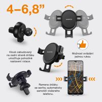 Držák do auta s automatickou fixací HA18 Aligator Catch do ventilační mřížky, univerzá (4) (4)
