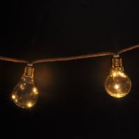 Solight LED dekorativní žárovky na přírodním provazu, 10x žárovka, 30LED, 180cm, časov (5) (5)